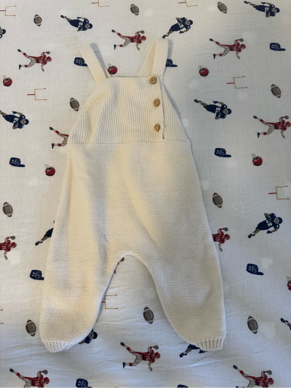 Zara Cream Knit Baby Overalls with Button Straps